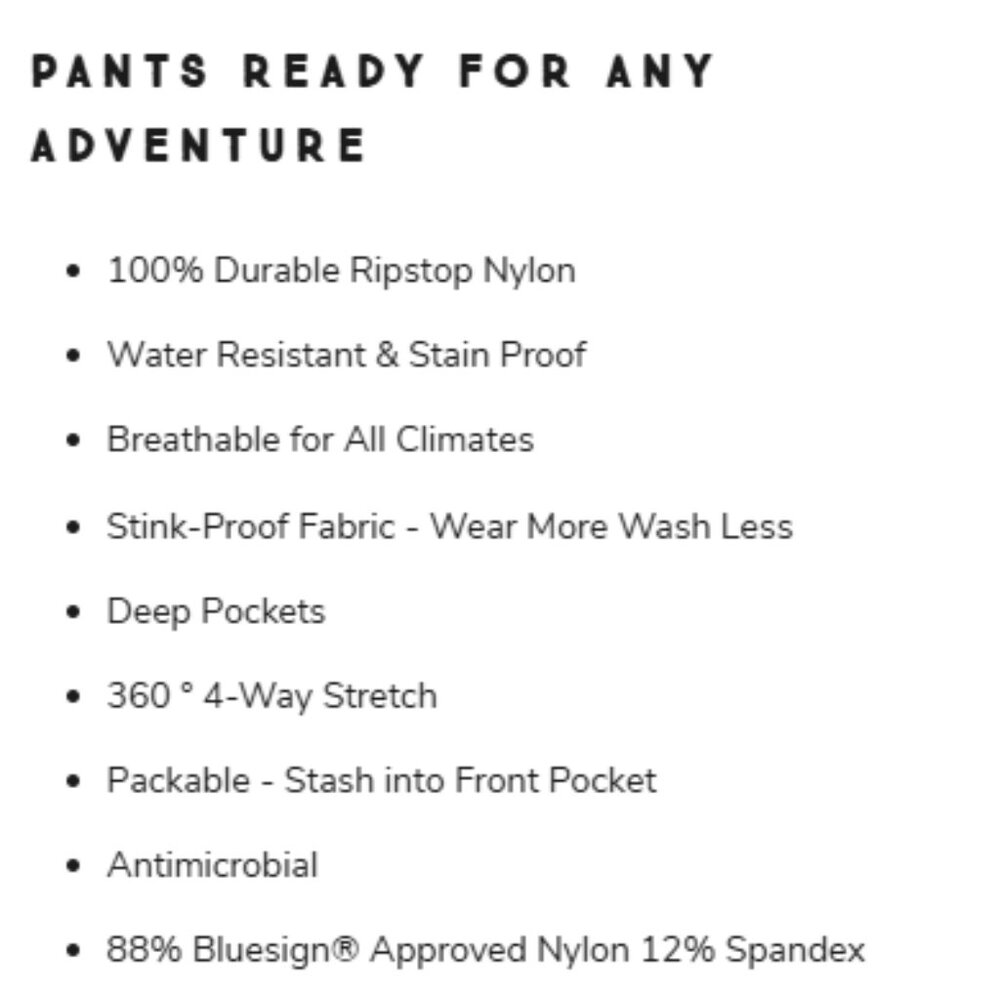 Unisex Coalatree Trailhead Slim fit Adventure Pants Ripstop Medium Hiking Climb - Picture 10 of 10